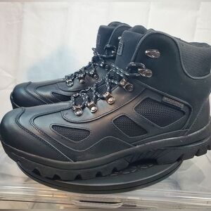 NWT SMITH'S Mens Weatherproof Black Nubuck Leather Hiking Boots Size 11.5